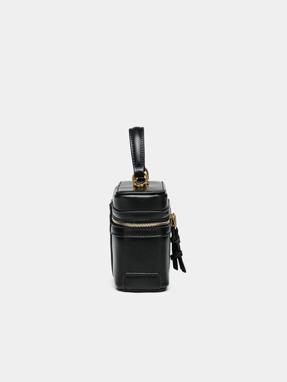 Fashionable versatile box bag brown one shoulder trendy hand-held hard fashionable small square bag