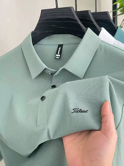 Men's Golf Outdoor Casual Polo Shirt T-Shirt Summer High-End Brand Cool and Breathable Fitness Sports Short Sleeve Top