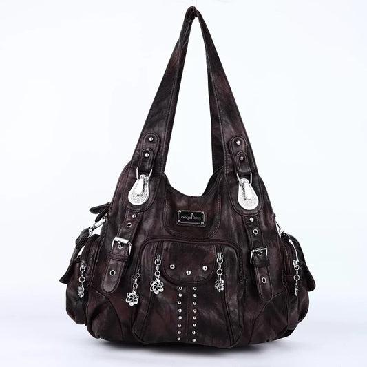 Vintage Bag Women Fashion Handbags PU Leather Shoulder Bags Female Satchel Big-capacity Shoulder Purse Bag bolsa feminina