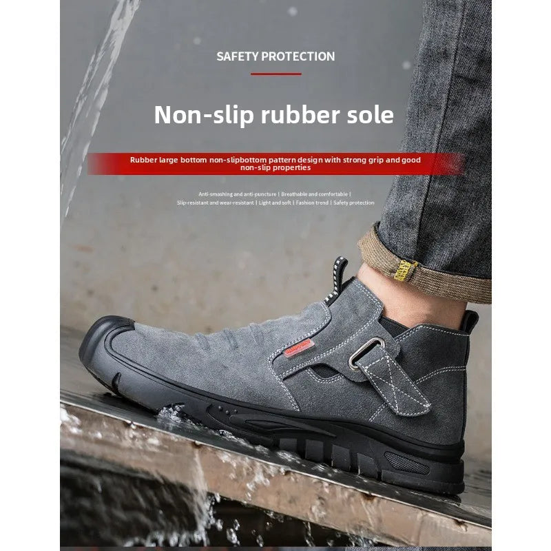 Labor protection shoes with steel toe caps, anti smashing and anti stabbing welding shoes, anti slip and wear-resistant shoes