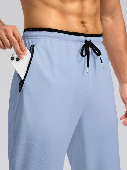 Men's Breathable Athletic Pants: Lightweight Workout Trousers with Zipper Pockets – Multi-Color Activewear for Gym & Casual Use.
