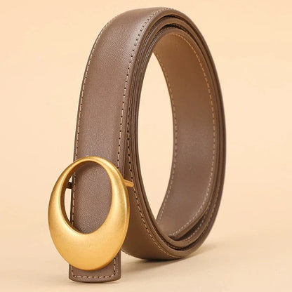 Fashionable women's belt; cowhide leather belt for women; versatile decoration with a high-end feel; trendy Korean-style