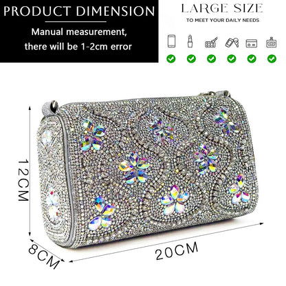 Elegant Rhinestone Pointed-Toe Pumps With Matching Bag Set Large Capacity Bag for Women's Party High Heels