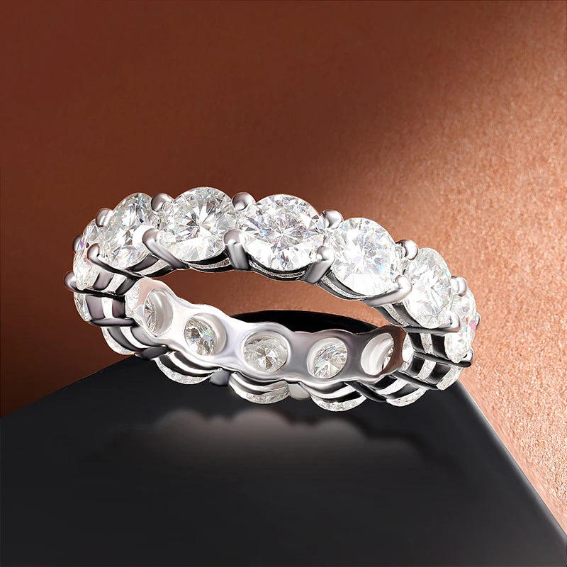 D VVS1 Moissanite Ring GRA Certified 5mm Lab Diamond s925 Sterling Silver 18k White Gold Engagement Rings for Women Man