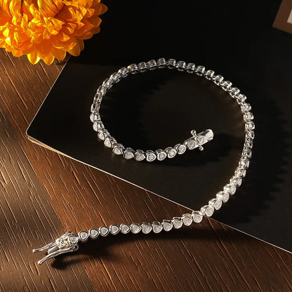 4mm Heart Cut Moissanite Tennis Bracelet GRA Certified Diamond Bracelet s925 Sterling Silver Bracelets for Women Man