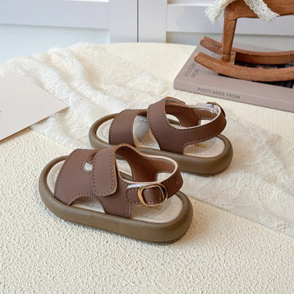 2026 Children Casual Beach Shoes for Girls Boys Summer New Fashion Korean Style Soft Sole Anti-slippery Versatile Roman Sandals