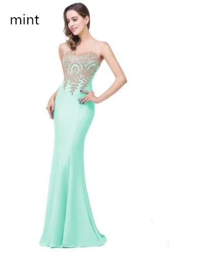 Mint Green Bridesmaid Dresses Mermaid Lace Applique Mesh Neck Backless Evening Formaol Party Prom Gown For Bride Vestido De Gala