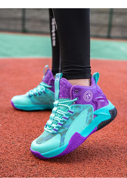 Kids Basketball Shoes Legendary Number Children's Anti-Slip Breathable Outdoor Sports Sneakers for Boys Daily Training Exercise