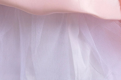 Girl's Pearl Bubble Sleeves Princess Dress 4-12 Years Old Fashionable Flower Lace Satin Dress Birthday Wedding Flower Girl Dress