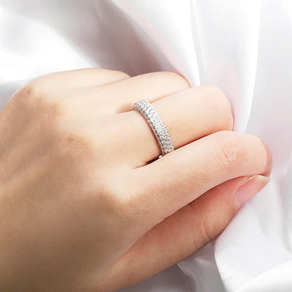 2.5cttw All Moissanite Rings for Women Full Enternity Sparkling Matching Diamond Band Sterling Silver S925 Jewelry