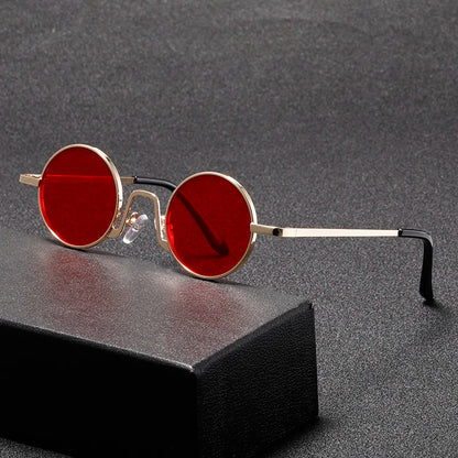 Fashion Retro Round Hippie Sunglasses for Women Men Trendy Punk Disco Party Glasses Circle Metal UV Protection Sunglasses