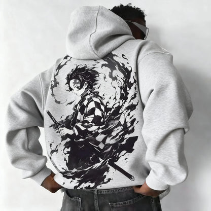 Demon Slayer Collaboration Pure Cotton Men's and Women's Hoodie for Spring and Summer  New Item Street Casual Loose Top