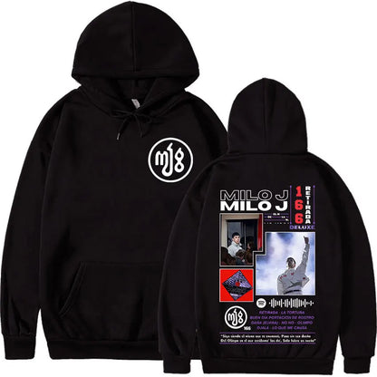 Rapper Milo J 166 Tour 2025 Album Graphic Hoodie Men Hip Hop Gothic Long Sleeve Sweatshirts Vintage Oversized Hoodies Streetwear