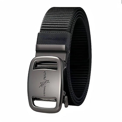 Black Automatic Buckle Belt Men Business Luxury Brand Quality Canvas Belt Casual Simple Wild Style Trendy Jeans Belt
