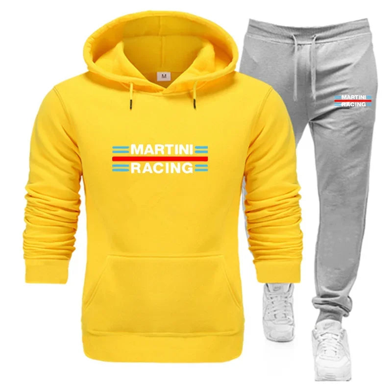 2025 new Martini Racing Hoodie Suit Men's Fashion Hoodie Brand Pants Casual Jogging Suit Sports Wear Sweatshirt Autumn Winter