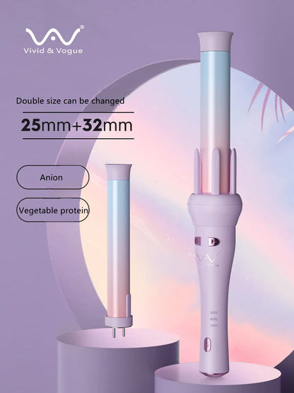 White Purple 2 Colors Replacement Professional Portable Auto Rotating Curling Iron 32mm 13mm Hair Iron (Genuine) US