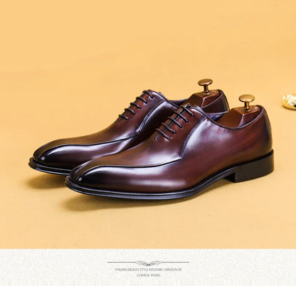 Italian Luxury High Quality Elegant Male Natural Genuine Leather Social Shoes Office Career Business Formal Solid Oxfords Shoes