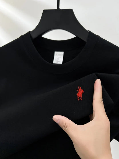 Luxury brand short sleeve men's round neck T-shirt summer fashion classic pony embroidery design 100cotton breathable casual top