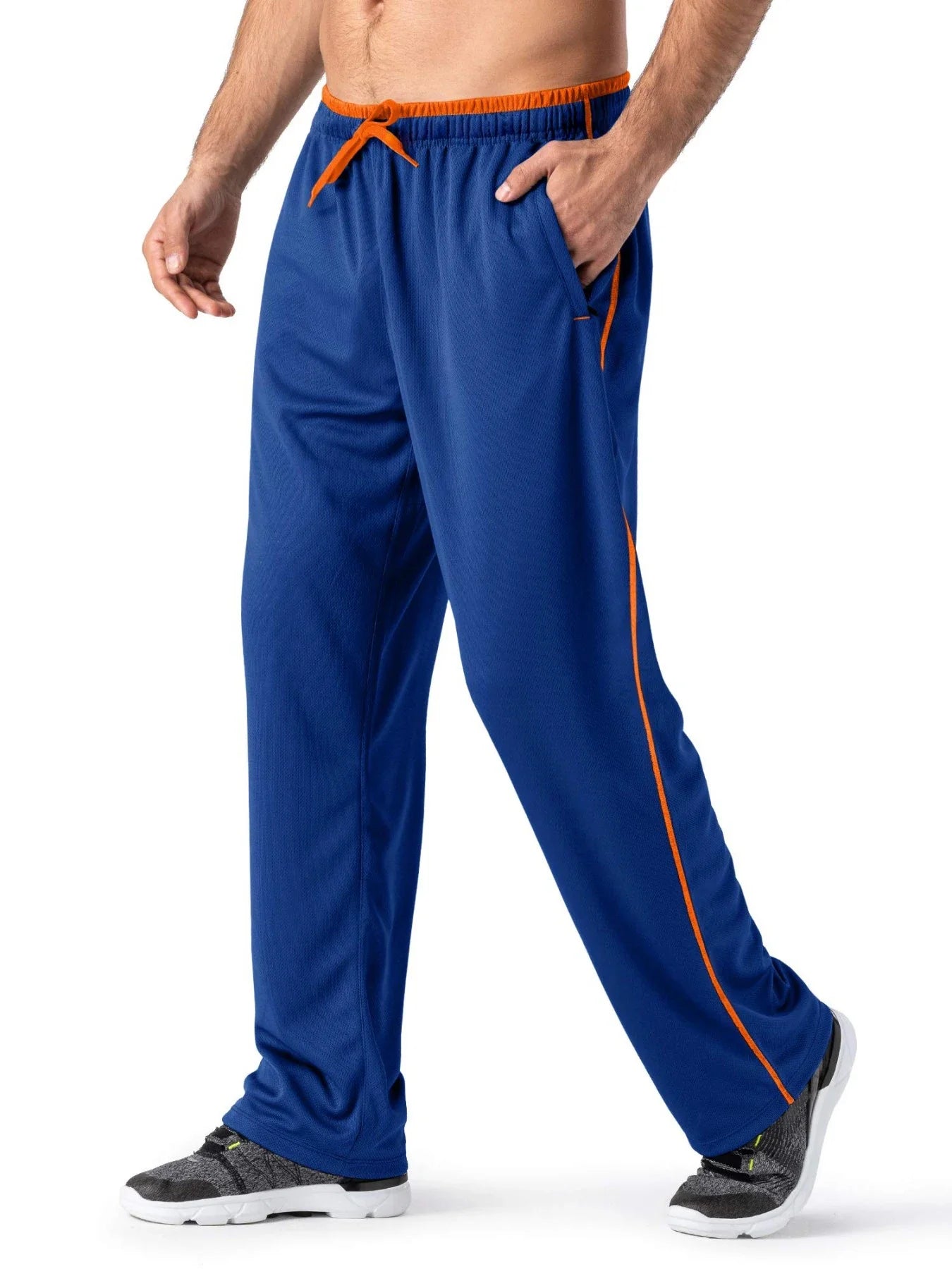 Men's Quick Dry Lightweight Elastic Outdoor Hiking Jogging Running Pants Straight Fitness Gym Exercise Yoga Sweatpants