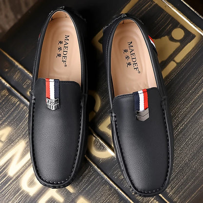 Men's Loafers High Quality Anti-slip Casual Shoes Men's Leather Loafer Outdoor Breathable Lightweight Soft Driving Shoes