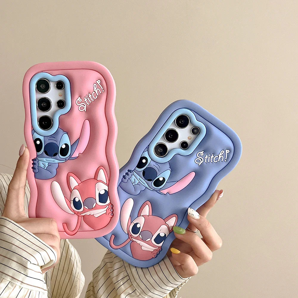 Cartoon Stereoscopic Stitch Angel Phone Case for Samsung Galaxy