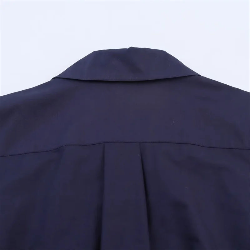 Women's Dress Fall 2025 New Solid Color Long Sleeve Shirt Style A-Pendulum Dress Belt Decoration Casual Fashion Personality