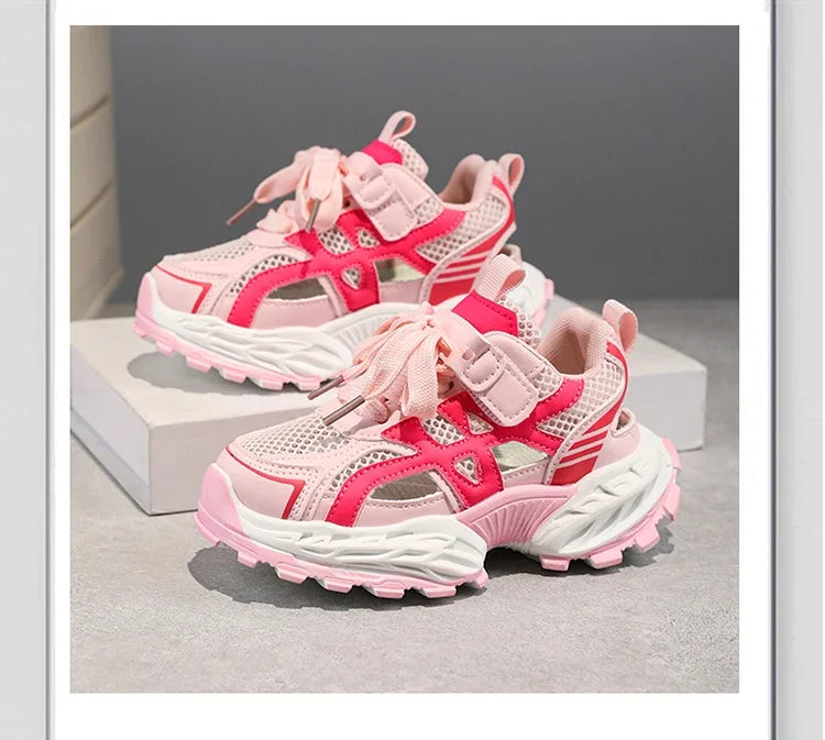 Fashion Kids Soft Chunky Running Sports Shoes Children's Sneakers Boy Spring Summer Mesh Girls School Causal Basketball Shoes