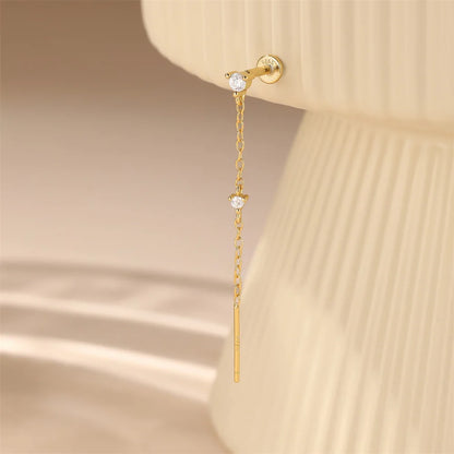 925 Sterling Silver Long Chain Tassel Baroque Irregular Pearl Dangle Earrings for Women C Shape Earrings Jewelry Pendientes