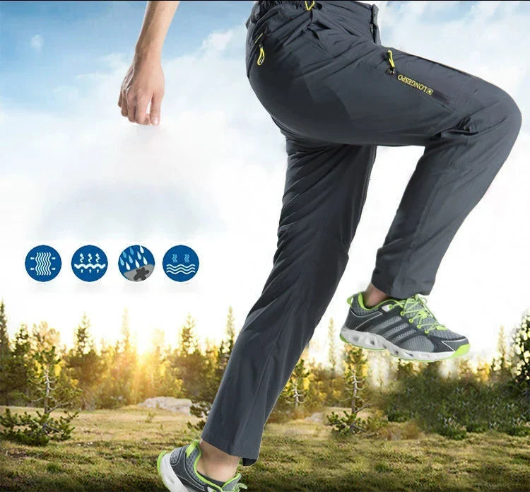 Summer Quick Dry Hiking Pants Men Stretch Waterproof Tactical Pants Zipper Pockets Trousers Lightweight Fishing Pants
