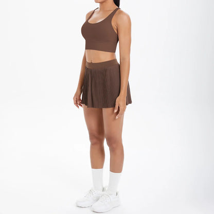 2pcs New Sexy Yoga Set Backless Cross Straps Sports Bra Fashion Breathable Culotte Yoga Shorts With Pocket Gym Women Sports Set