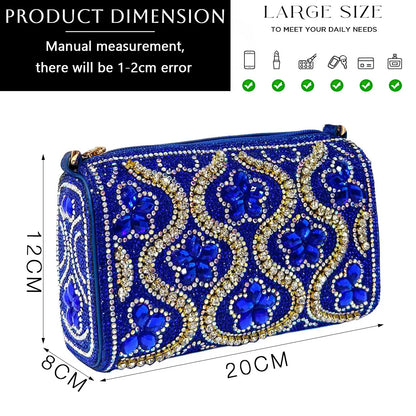 2024 Summer New Design Specials Italian Women Shoes and Bag Set in Royal Green Color Comfortable Heels With Rhinestone for Party