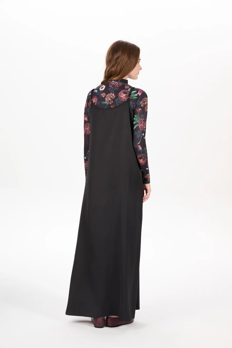 woman clothing mockneck + elegance slip satin dress matching look adjustable maxi floor length lady wear
