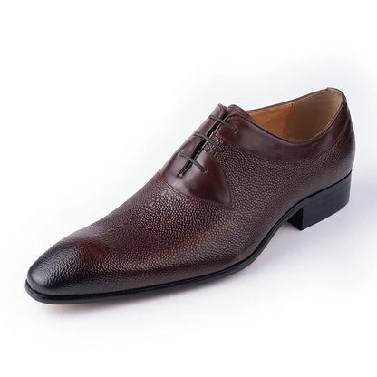Classic Men's Leather Shoes Lace Up Fashion Genuine Leather Oxfords Men Shoes Handmade Dress Formal Office Trendy Man's Footwear