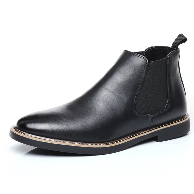 39~47 Men Chelsea Boots Brand Retro Comfortable PU Leather Ankle Boots Men 2025 Fashion Black Brown Mens Boots