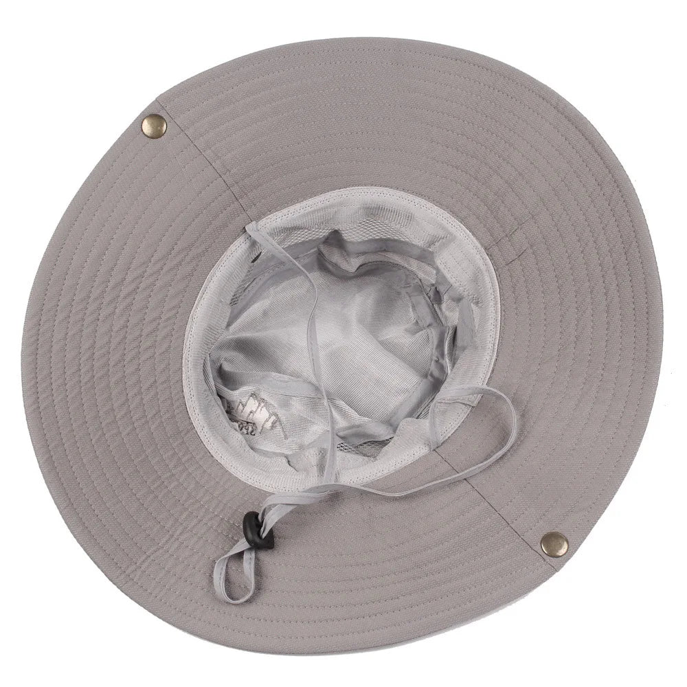 Men Bucket Hat Outdoor UV Protection Wide Brim Panama Safari Hunting Hiking Hat