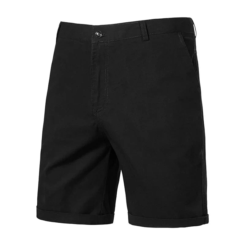 8 Colors Mens Cotton Casual Shorts Summer Business Casual Knee Pants Classic Khaki American Style Streetwear Golf Shorts Beige