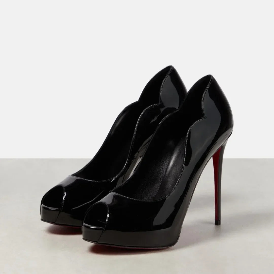 Patent Leather Stiletto High Heels Hot Chick Platform Sandals Sexy Peep Toe Large Size Sexy Party Women's Shoes Sandalias Mujer