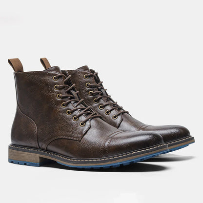 Size 8-13 Retro Men Boots 2025 Fashion Comfortable Spring Leather Boots