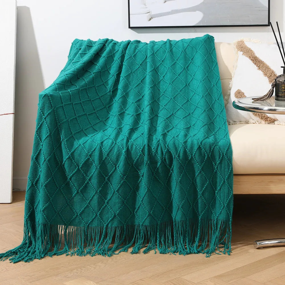 Aesthetic Nordic Plaid Knitted Throw Thread Blankets on the Bed Sofa Throw Travel TV Nap Blankets Soft Towel Bed Plaid Tapestry
