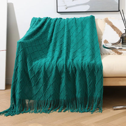 Aesthetic Nordic Plaid Knitted Throw Thread Blankets on the Bed Sofa Throw Travel TV Nap Blankets Soft Towel Bed Plaid Tapestry