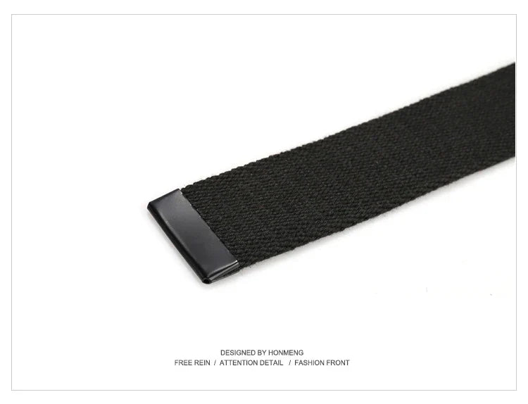 New Unisex Automatic Buckle Fashion Nylon Belt Classic Popular Casual Light Practical Woven Smooth Women Men Canvas Belt 3.8cm