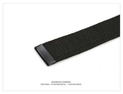 New Unisex Automatic Buckle Fashion Nylon Belt Classic Popular Casual Light Practical Woven Smooth Women Men Canvas Belt 3.8cm