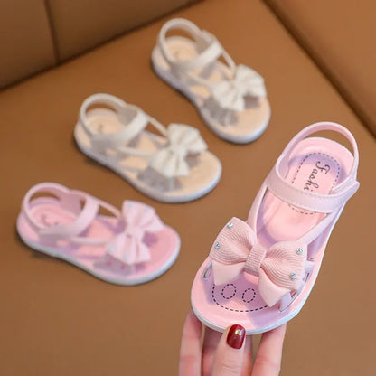Girls Sandals 2025 Summer New Middle and Big Children's Soft Bottom Princess Breathable Children's Beach Sandals 2-10 Years Old