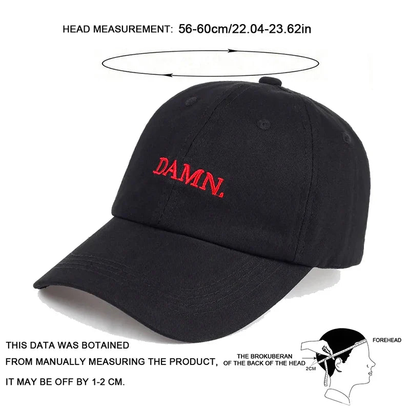 Hats for men and woman Embroidered DAMN. Dad Hat Hip Hop Stitched Kendrick lamar Unstructured Rapper Snapback Baseball Cap