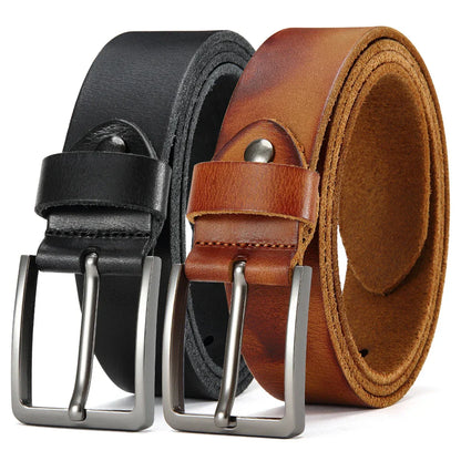 Antique High-quality Metal Needle Buckle High-quality Top Layer Cowhide Men's Casual Belt with Multiple Colors To Choose