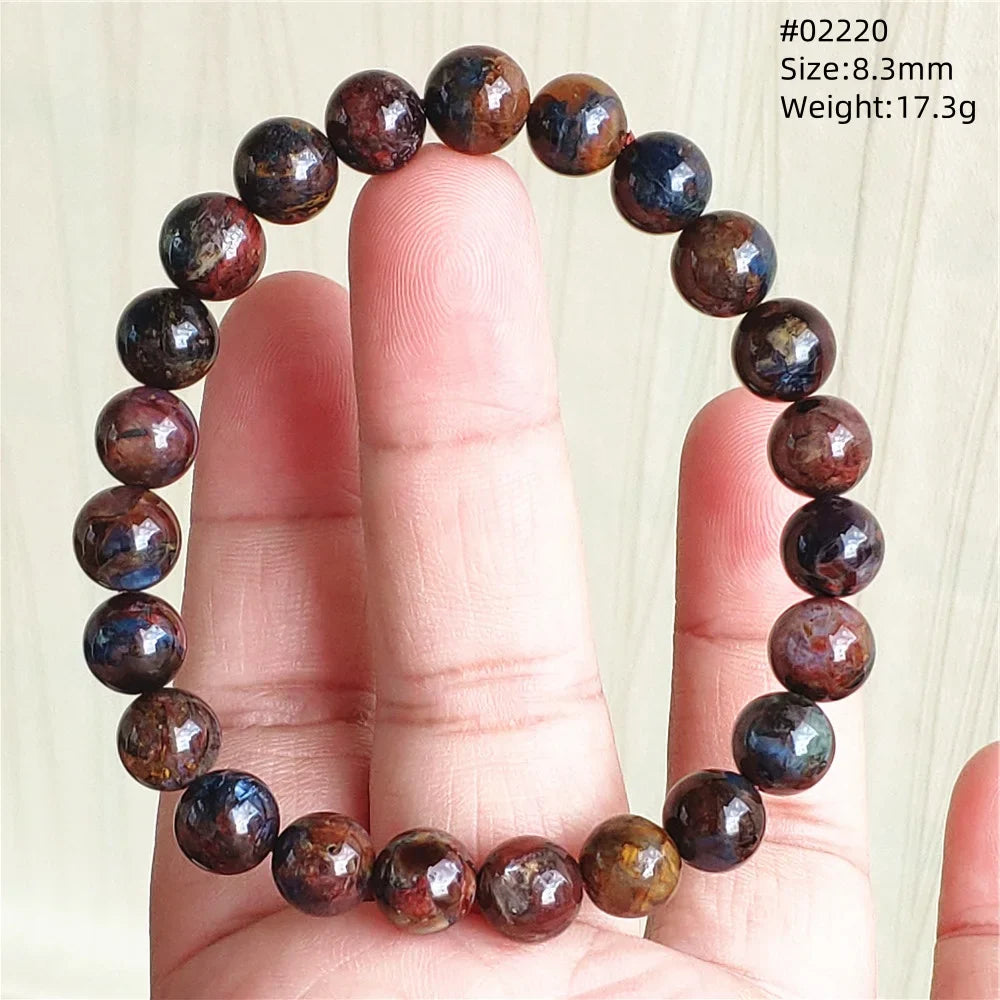 Natural Blue Pietersite Bracelet Women Men Beads Round Beads Chatoyant Cat Eye Fire Pietersite Namibia AAAAAA