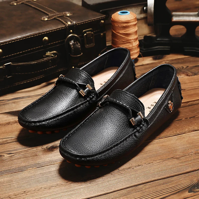 Summer Mens Fashion High Quality Outdoor Casual Leather Shoes Comfortable Breathable Classic 2024 New Slip on Men's Shoes