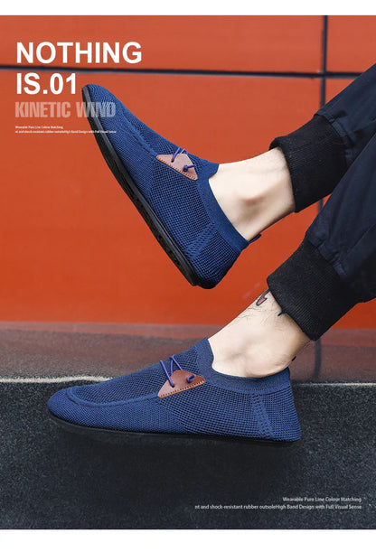 Mesh Loafers Men Driving Moccasins Thin Bottom Flats Walking Shoes Breathable Non Slip Casual Loafers Slip on Mens Shoes
