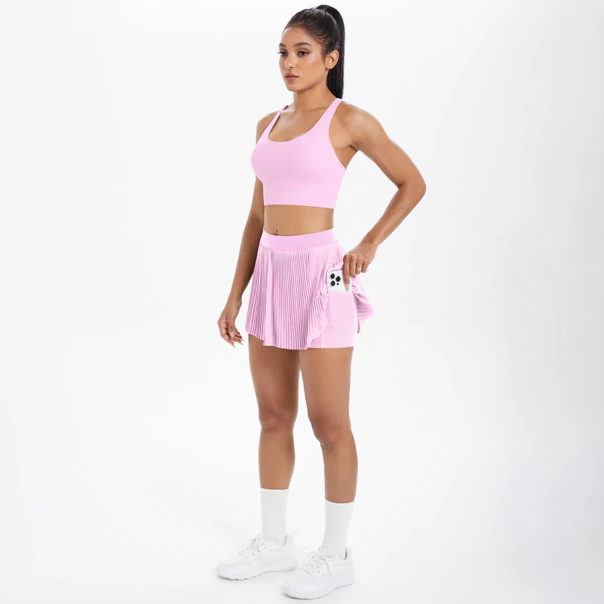 2pcs New Sexy Yoga Set Backless Cross Straps Sports Bra Fashion Breathable Culotte Yoga Shorts With Pocket Gym Women Sports Set