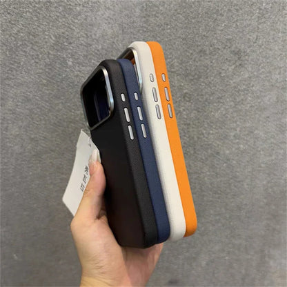 Magnetic Leather Case For iPhone 17 Pro Max 17 Ari MagSafe Silicone Border Protect Back Cover Shell With Ai Button Bumper